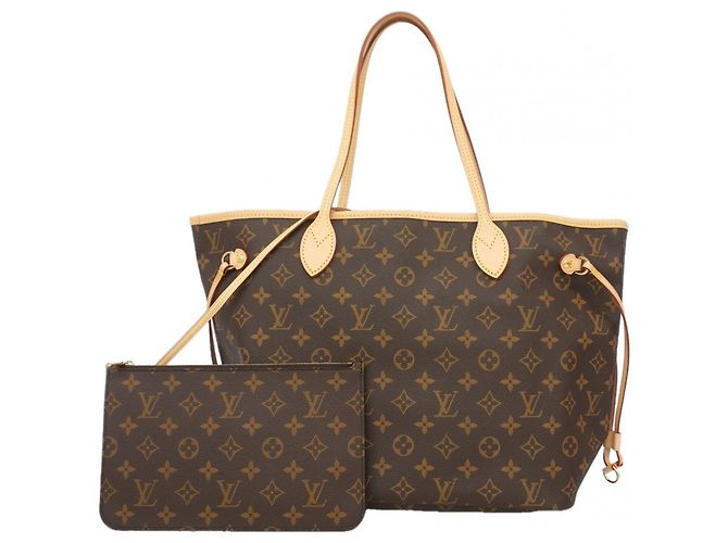 Borsa Tote Louis Vuitton Monogram Neverfull MM Marrone