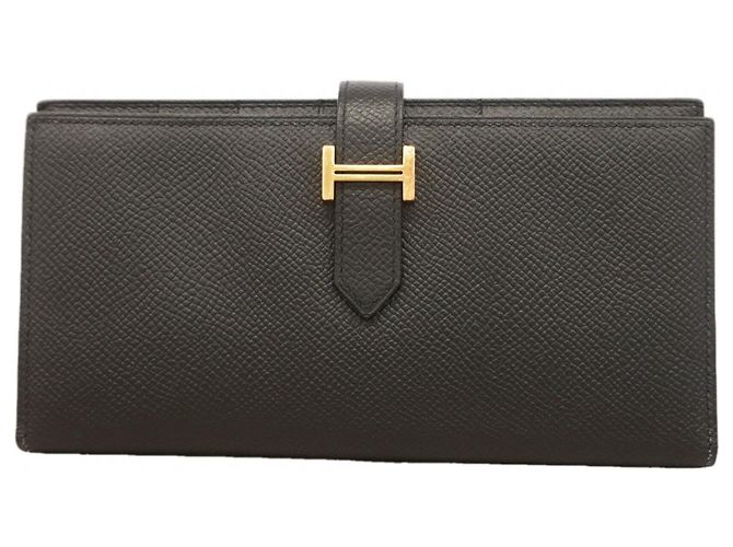Hermès Bearn Soufflet Long Wallet Schwarz
