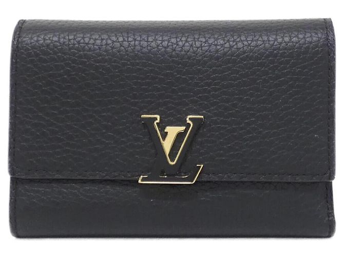 Louis Vuitton Portefeuille Capucines Compact Wallet Black Pink