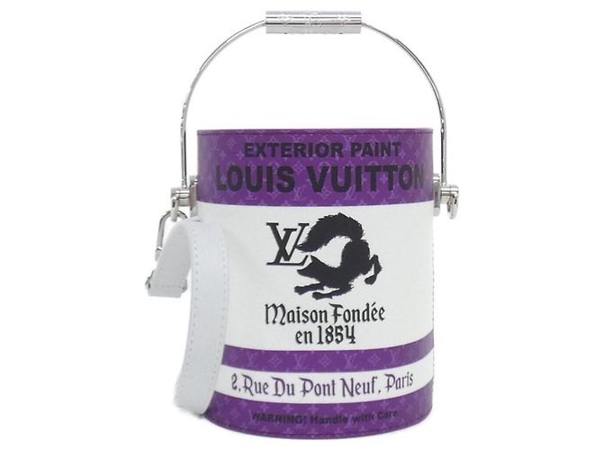 Bolsa Louis Vuitton LV Paint Can Branco Roxo