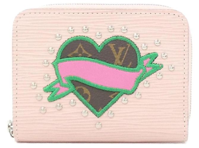 Porta-moedas Louis Vuitton Epi Zippy Marrom Rosa
