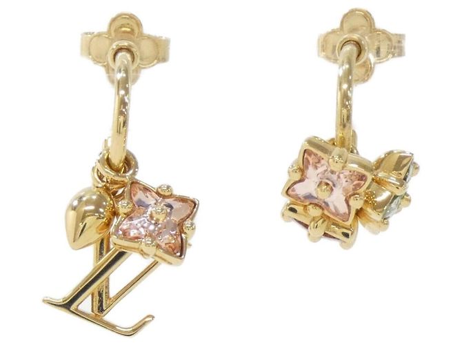 Brincos Bouclédreilles Louis Vuitton Marrom Dourado Verde claro