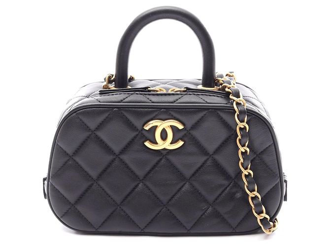 Borsa a tracolla 2WAY Chanel Lambskin Mini Bowling Nero