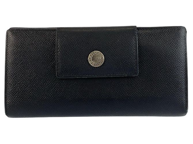 Bulgari Bvlgari Leather Classico Black Long Wallet
