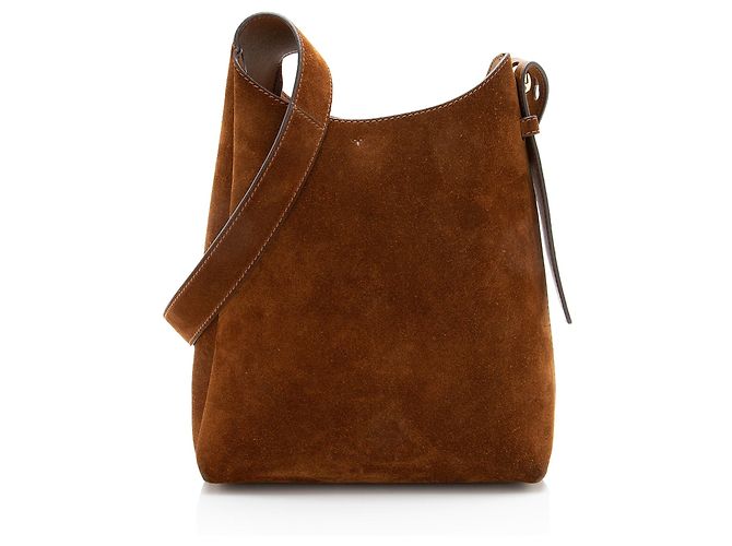 Tory Burch Suede Romy Small Hobo Castaño