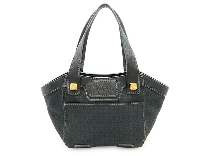 Sacote Loewe em lona de nylon e couro Cinza