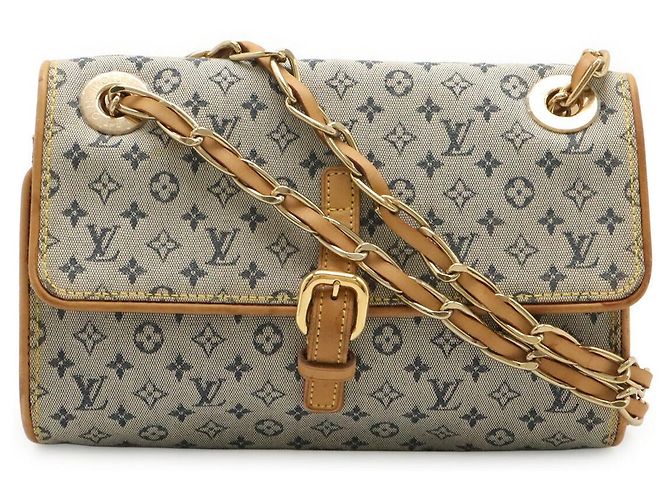 Borsa a tracolla con catena Louis Vuitton Monogram Mini Camille Blu