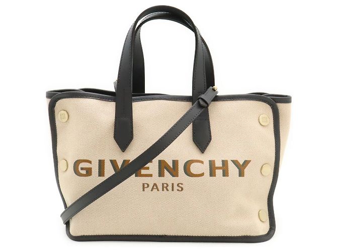 Givenchy Bond Logo Canvas Leder Tote Bag Grau