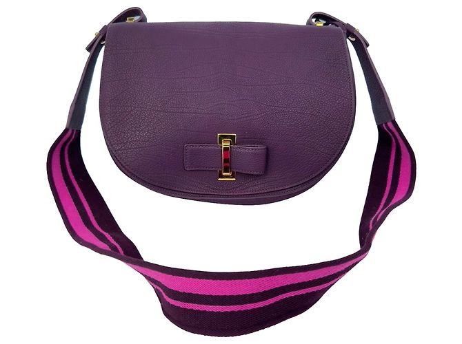 Bolsa de sela Le Mutin Delvaux em couro de bezerro violeta Roxo