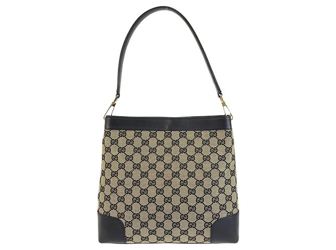 Borsa a tracolla Gucci GG Canvas e pelle Nero