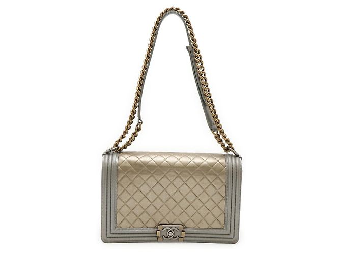 Borsa Chanel Boy Chanel Matelasse Chain D'oro Metallico