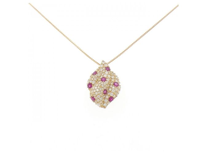 Autre Marque Collier Gstv Au750 Ruby Diamond Doré