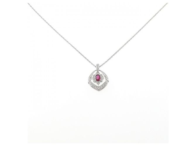 Autre Marque Collar de platino Au750 Roja