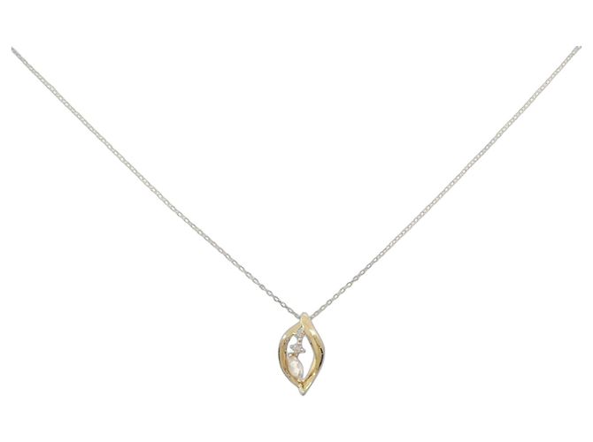 Autre Marque Colar de diamante e pedra da lua Au750 Dourado