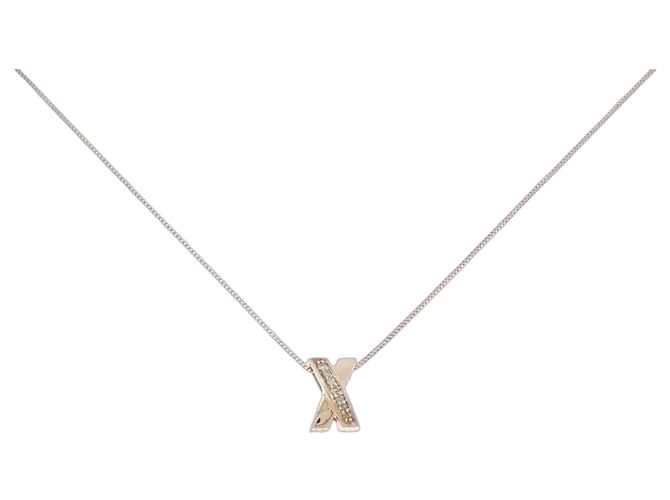 Autre Marque K10 Roségold Diamant Halskette Pink