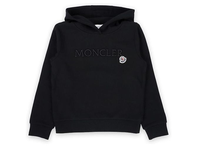Moncler Kids Kapuzenpullover mit besticktem Logo-Patch (Schwarz)