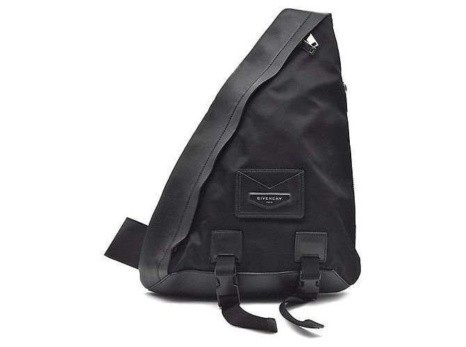Givenchy Logo Patch One Shoulder Sling Bag Black