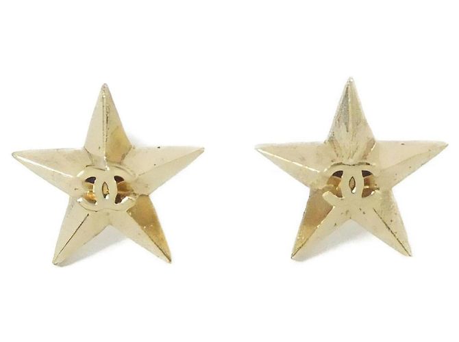 Pendientes de botón en oro Chanel 95862 Dorado