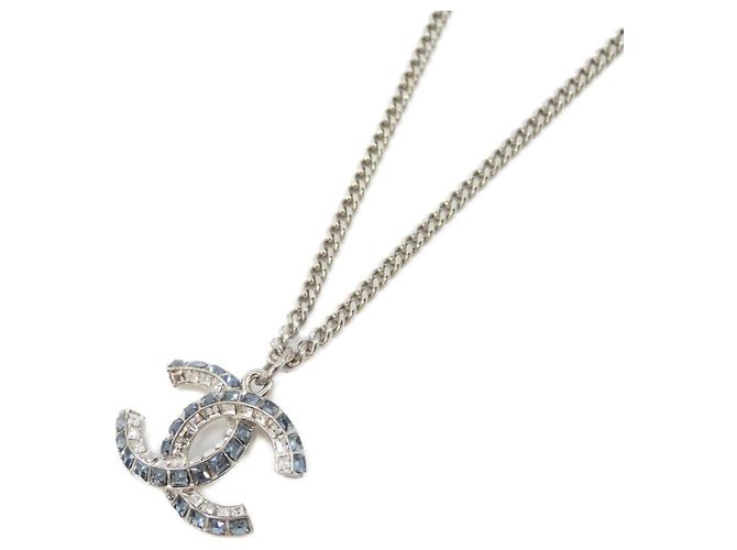 Collar Chanel AB0868 Plata Blanco Azul