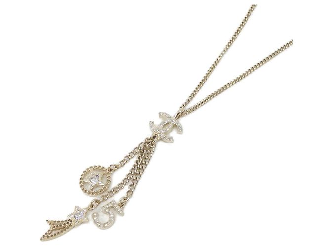 Chanel ABG426 Goldene Kristallhalskette