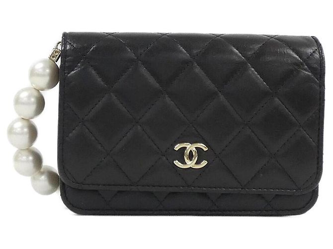 Chanel AP1839 Black Chain Shoulder Wallet Noir