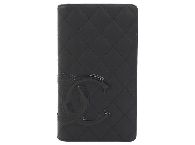 Portefeuille long Chanel Cambon Line 26717 Noir Rose
