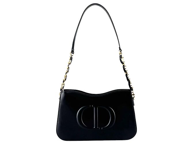 Borsa a tracolla in pelle nera Christian Dior Nero
