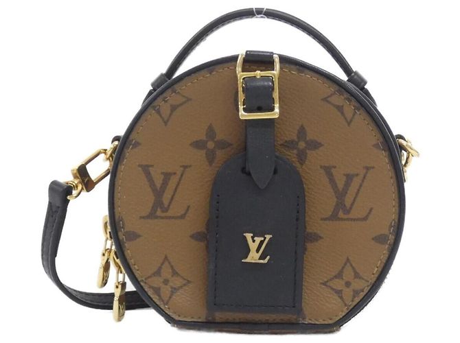 Borsa a tracolla Louis Vuitton Monogram Reverse Mini Boite Chapeau Marrone