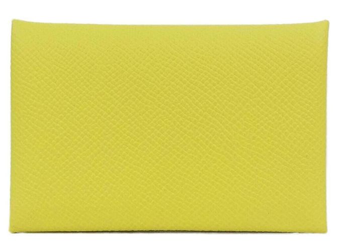 Hermès Hermes Calvi Epsom Leather Card Case Golden