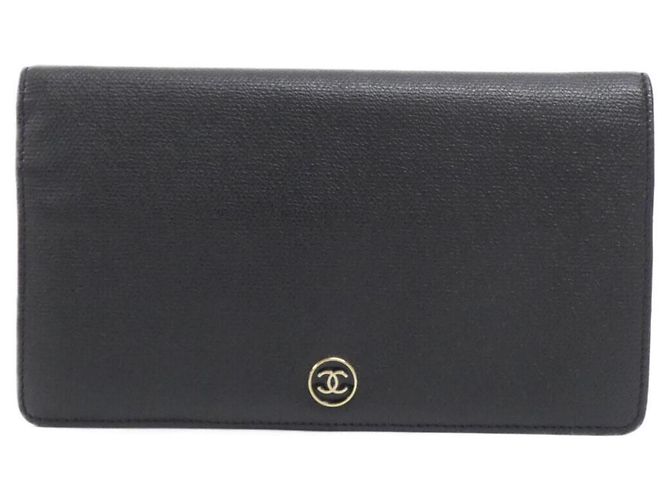 Chanel Coco Button Line Long Wallet Black