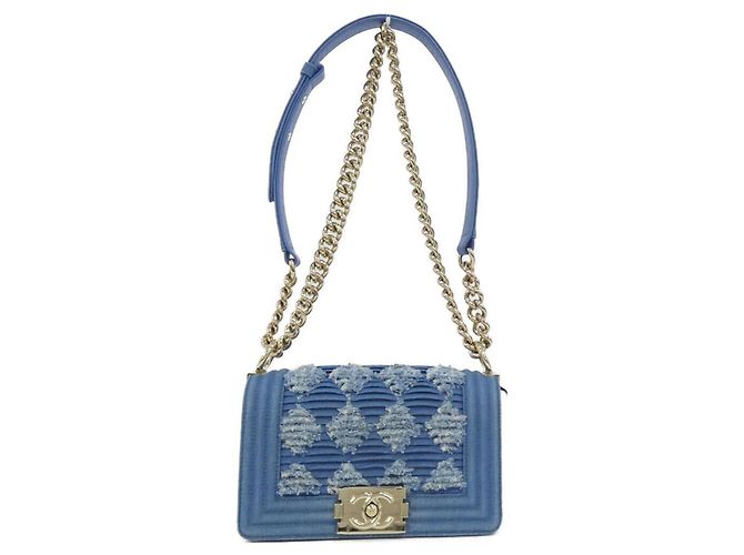 Borsa a Spalla Chanel Boy Line 67085 Blu