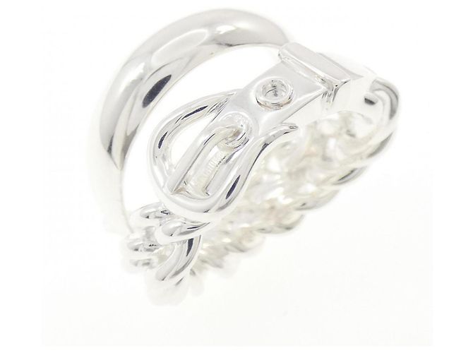 Ring Anello Boucles Sellier Inflexible Hermès Argento 