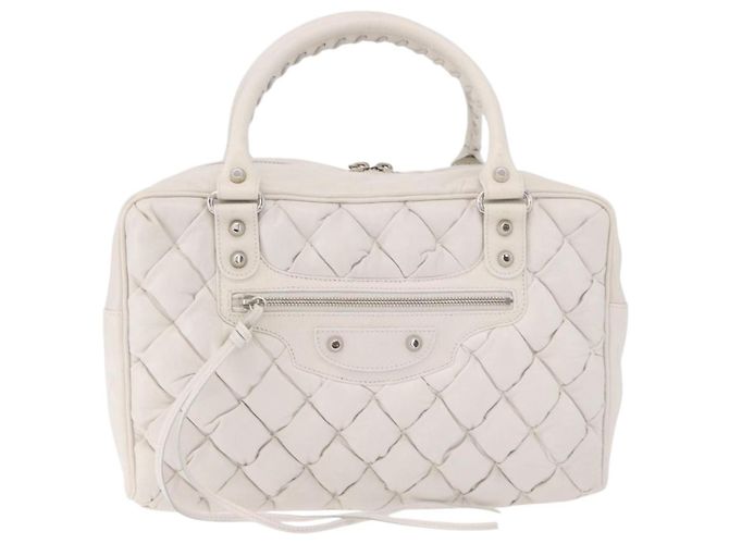 Balenciaga Matelasse Leather MM Blanco