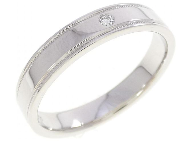 Anel de banda Tiffany & Co. Double Milgrain em platina