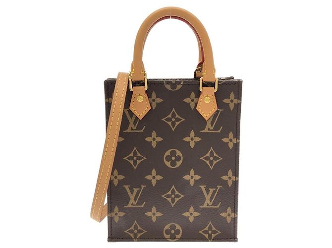 Bolsa Louis Vuitton Monogram Petite Sac Plat Marrom