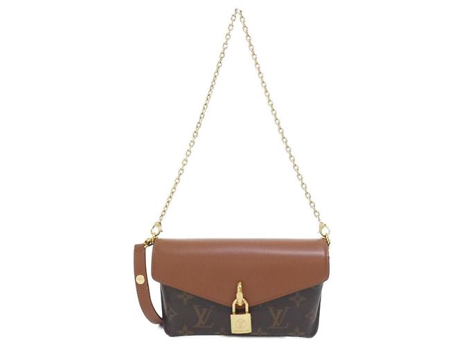 Louis Vuitton Monogram Padlock On Strap Shoulder Bag Brown Caramel