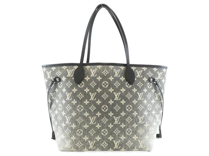 Louis Vuitton Monogram Jacquard Denim Neverfull MM Handtasche Grau
