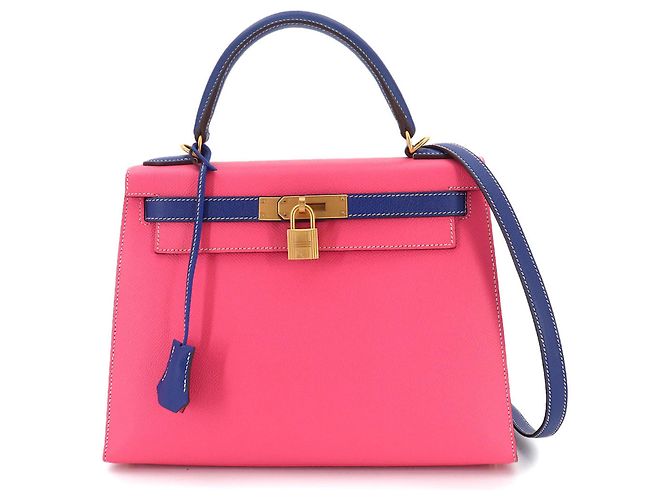 Hermès Borsa Hermes Kelly 28 Rosa Blu