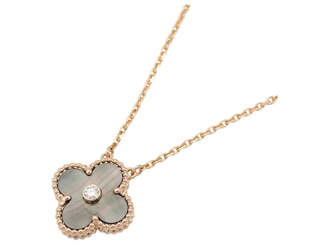 Collier Vintage Alhambra Van Cleef & Arpels Marron Doré 