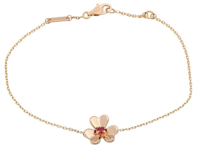 Van Cleef & Arpels Frivole Mini Ruby Bracelet Red Golden 