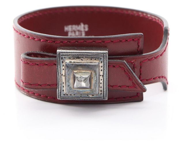 Hermès Pulsera Artemis Touareg Rouge H Hermes Roja Burdeos