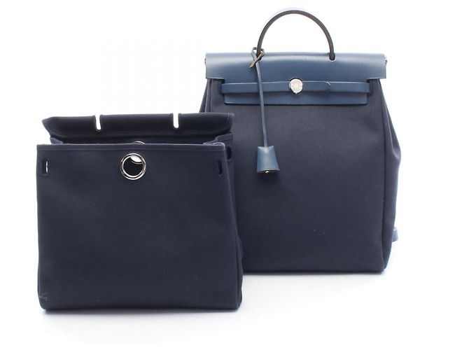 Hermès Hermes Herbag Ad PM Backpack/Handbag Navy blue