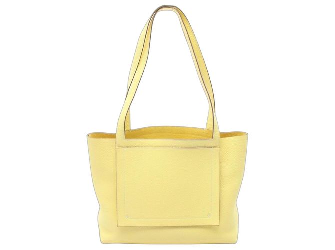 Hermès Sac Cabas Hermes Cabasellier 31 Lime Doré Jaune