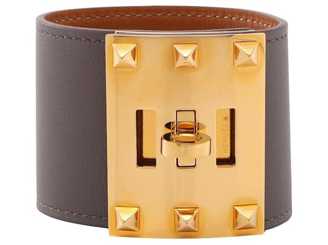 Hermès Hermes Kelly Dog Extreme Armreif Braun Golden 