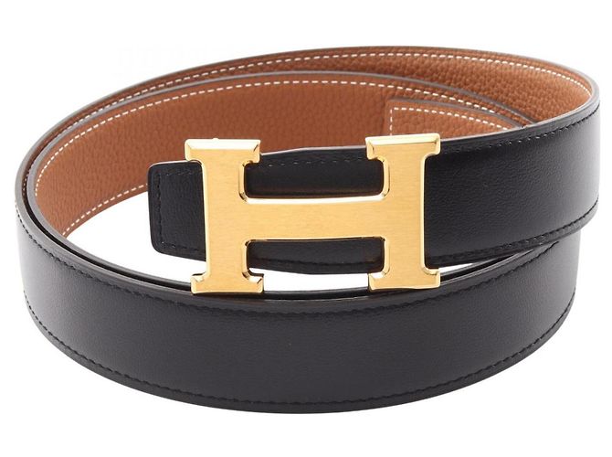 Hermès Hermes Constance H-Belt Brown Black Golden