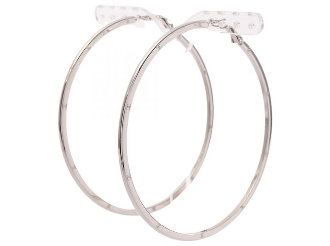 Timeless Pendientes de aro Chanel Coco Mark Plata