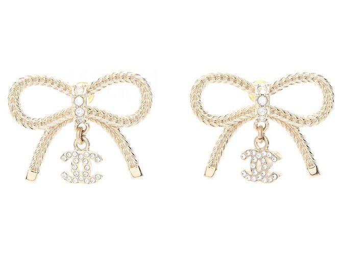Pendientes Swing con cinta Chanel Coco Mark Dorado