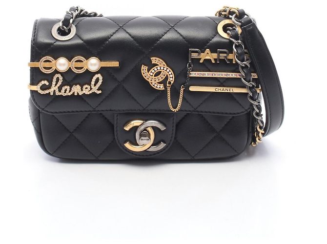 Bolsa de Ombro Chanel Matelassé Clip Coco Preto