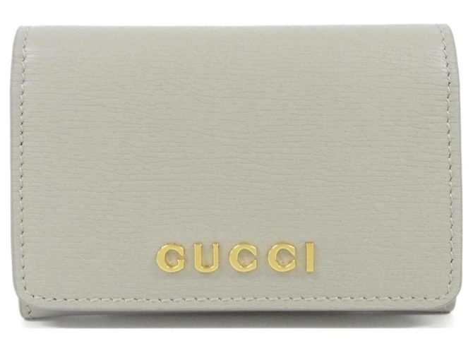 Gucci Visitenkartenetui aus hellgrauem Leder
