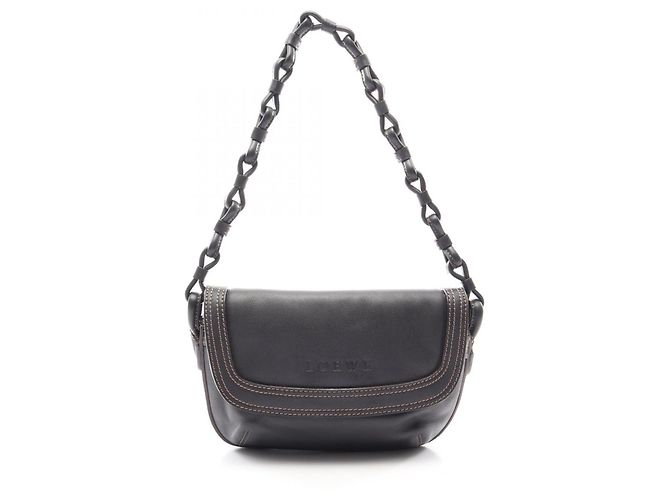Borsa a tracolla in pelle nera Loewe Nero